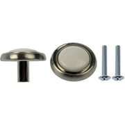 Symmetry Round Knobs, Satin Nickel/White, 5pc