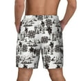 thumbnail image 4 of Uemuo Beach Pattern Mens Swim Trunks Quick Dry Board Shorts with Mesh Lining, Stretch Beach Shorts Quick Dry No-Chafing Board Shorts-, 4 of 9