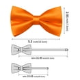 thumbnail image 3 of Orange Bow Ties for Men Pre-tied Silk Bowtie and Pocket Square Cufflinks Lapel Pin Set Tuxedo Wedding Party 4PCS, 3 of 5