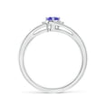 thumbnail image 2 of ANGARA Natural Tanzanite and Diamond Split Shank Ring in 14K White Gold for Women (Size-5x3mm) | December Birthstone, Birthday, Anniversary, Jewelry Gift for Women | Natural Tanzanite Ring, 2 of 9
