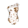 thumbnail image 4 of Yiaed Fall Squirrel Print Women One Piece Swimsuits Tummy Control One Shoulder Bathing Suits Pattern Ruffle Swimwear-Small, 4 of 8