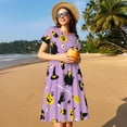 thumbnail image 4 of Vsdgher Mignonne Halloween pour Femmes Été 2025 Décontractée Midi Maxi Robes Légère Manches Courtes Col Rond Robe de Plage, 4 of 6