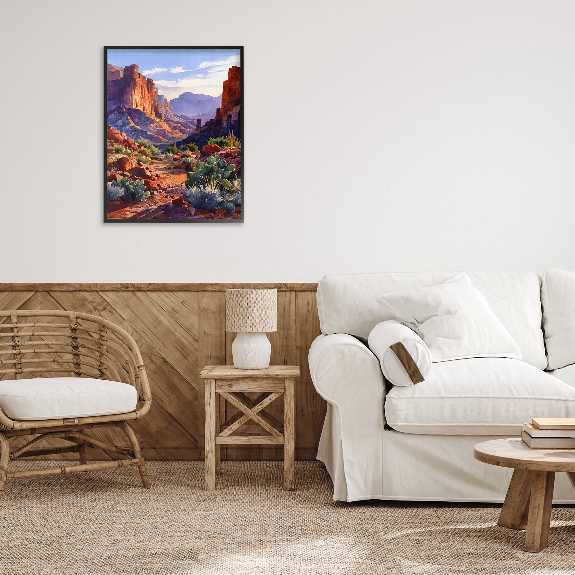 Stupell Industries Western Colors Earthy Desert Black Framed Giclee Art, design by Franklyn Gregory