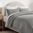 thumbnail image 3 of EVERGRACE Cotton Gauze Full Queen Bedspread, Ultra Soft Prewashed Pick Stitch Matelassé Coverlet, Lightweight Oversized Queen Quilt Bedding Set for All Season, w/ 2 Shams, Dusty Blue, 3 of 8