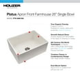 thumbnail image 4 of Houzer Platus 26 in Biscuit Fireclay Apron Front Farmhouse Single Bowl Kitchen Sink - PTS-2600 BQ, 4 of 8