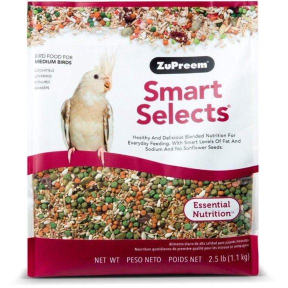 Zupreem Smart Selects Bird Food for Medium Birds 2.5 lb Seed and Pellet Mix