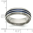 thumbnail image 5 of Edward Mirell Titanium Triple Groove Blue Anodized 7mm Band, 5 of 5
