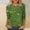 Army Green, variant on Ladies Tops Plus Size 3/4 Sleeve Blue Floral Crew Neck T-Shirts Ladies Shirts