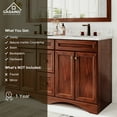 thumbnail image 5 of Boyel Living 60 inch Bathroom Vanity Marble Counter-Top Ceramic Basin Antique Brown Solid Wood Bathroom Cabine, 5 of 5