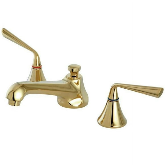Kingston Brass KS4472ZL Silver Sage Widespread Lavatory Faucet with Brass Pop-Up, Polished Brass