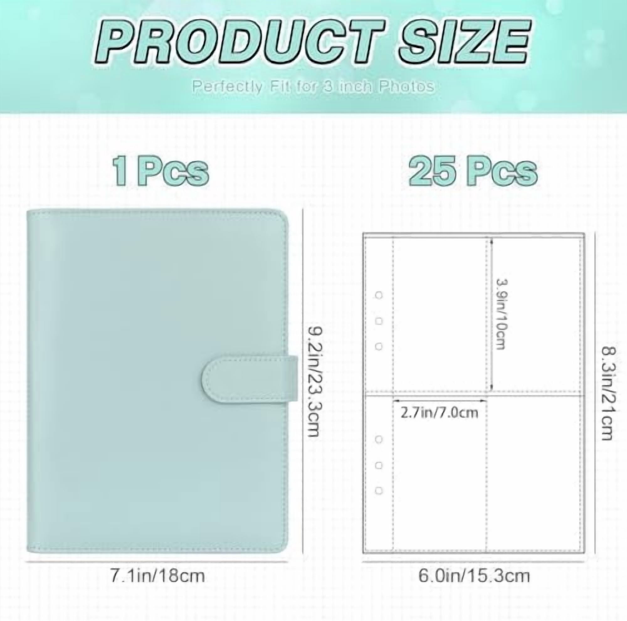A5 Kpop Photocard Binder, 6 Ring Binder Album with 200 Card Slots, PU Leather Binder Cover with Magnetic Buckle Closure for Organizing Trading Cards - Blue