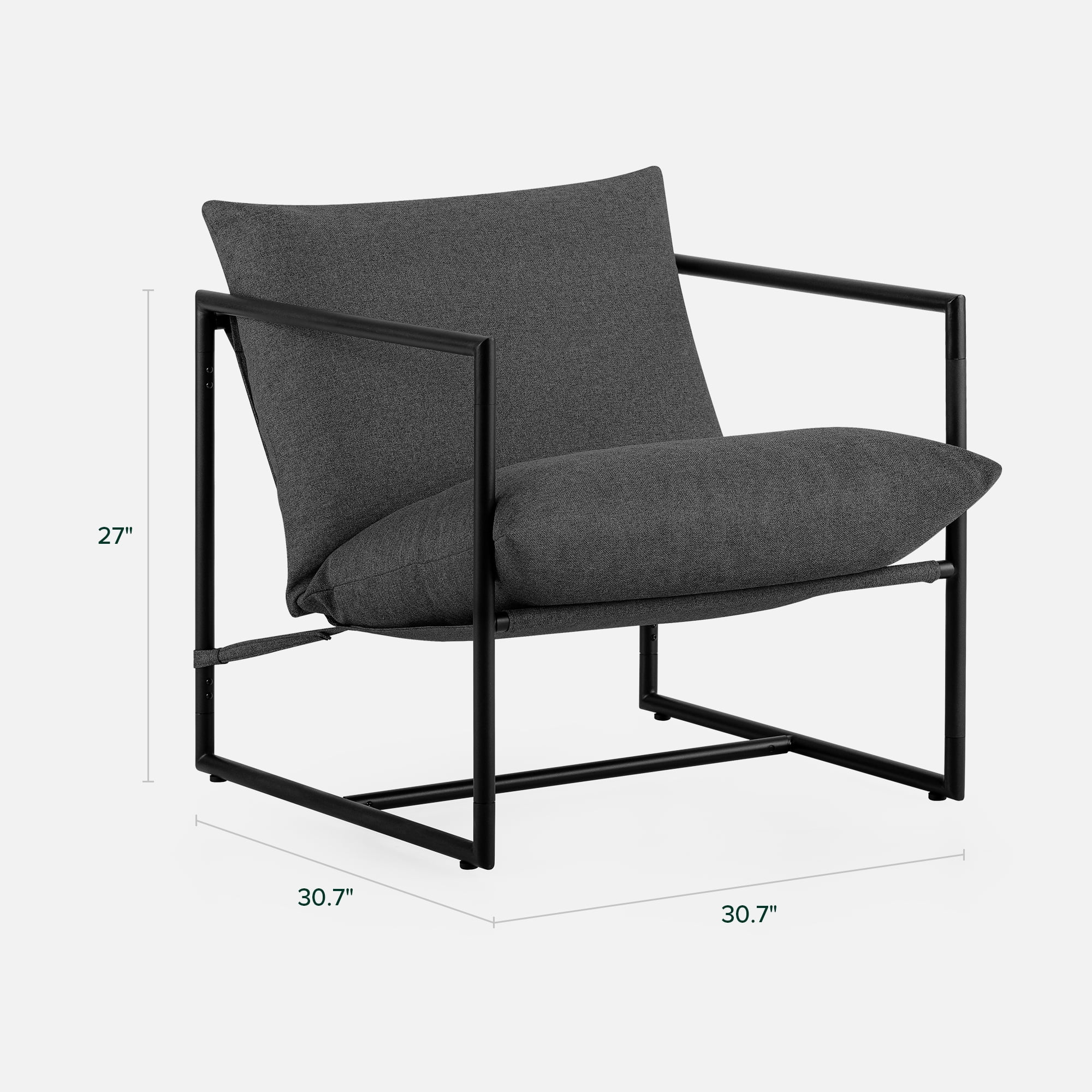 Zinus Aidan Metal Framed Sling Accent Chair Black Walmart
