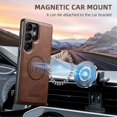 thumbnail image 3 of SUTENI G5 For Samsung Galaxy S22 Ultra 5G Case Compatible with MagSafe Cowhide Texture Leather Back, 3 of 5