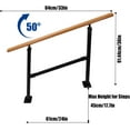 thumbnail image 6 of Handrails for Outdoor Steps, 600Lbs Load Stainless Steel Stair Railing 1 to 3 Steps, Metal Balustrade Hand Railing Angle Adjustable Hand Rails for Outdoor Steps, Complete Kit Log Color, 6 of 7