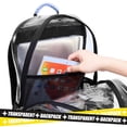 thumbnail image 5 of Soda Candy Large Clear Backpack Heavy Duty Triple Compartments Waterproof PVC Transparent Backpacks See Through Clear Bookbags for Teen Women Men for Stadium Events College Work Festival, Black, 5 of 11