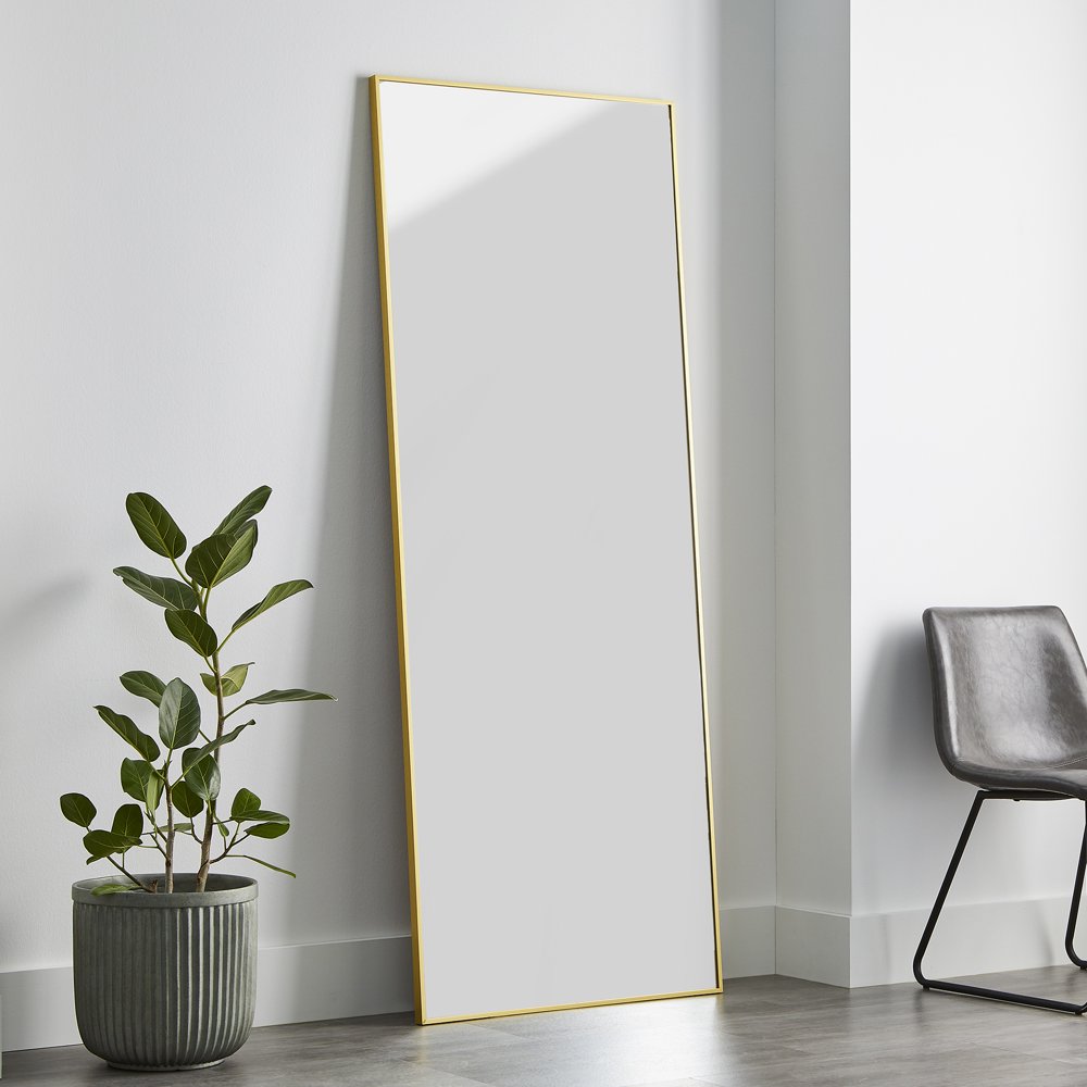 Better Homes & Gardens 27" x 70" Gold Metal Rectangular Leaner Mirror