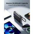 thumbnail image 4 of Power Bank, 50000 mAh Portable Charger with Built in Cable & Wall Plug, 22.5W Fast Charging, Travel Essential Battery Pack with LED Display compatible for iPhone/Android, Black, 4 of 7