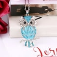 thumbnail image 4 of Eosunjian Owl Necklace Sweater Chain Faux Opal Rhinestone Decor Hollow Out Alloy Clothes Jewelry Dating Prom Party Garment Decoration Necklace Blue, 4 of 13