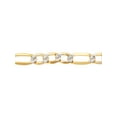 thumbnail image 2 of Brilliance Fine Jewelry Sterling Silver 1/20 10K Yellow Gold 3.40MM Hollow Figaro Necklace, 20", 2 of 5