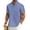 Blue Striped, variant on COOFANDY Men's Cotton Linen Henley Shirt Short Sleeve Hippie Casual Beach T-Shirts with Pocket