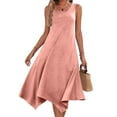 thumbnail image 5 of bnaln Dresses for Women Elegant Sleeveless Midi Dresses Lrregular Hem Loose Tank Dress Summer Flowy Long Sundress Beach Vacation Dress Trendy Ruffle A-Line Casual Dresses, 5 of 8