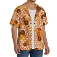 thumbnail image 2 of Pofeuu Hippie Ditsy Floral Print Mens Casual Short Sleeve Shirts Beach Summer Spread Collar Pocket Tops Men's Casual Short-sleeved Shirt-Large, 2 of 5