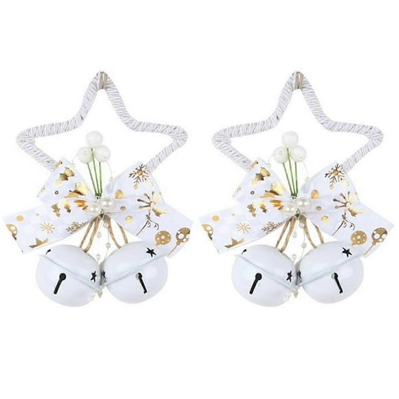 Christmas Festival Five-Pointed Star Metal Bell Accessory Pendant DIY Christmas Tree Pendant Bow Be