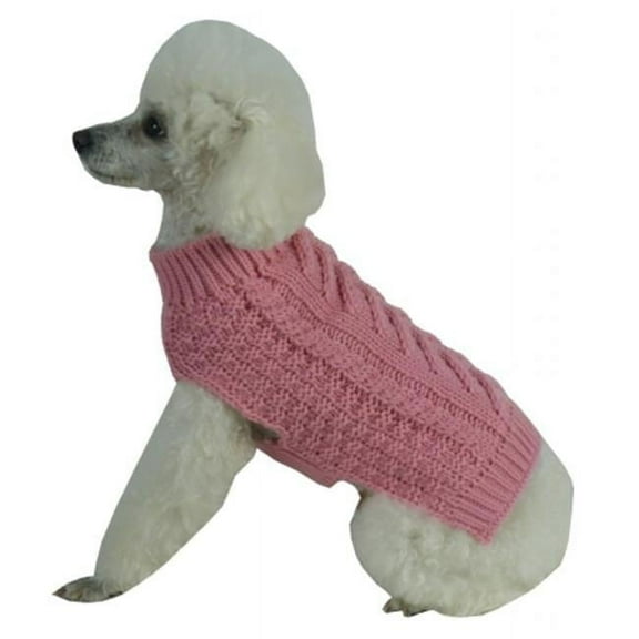 Swivel-Swirl Heavy Cable Knitted Fashion Designer Dog Sweater, Extra Small