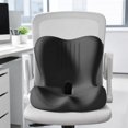 thumbnail image 3 of Cojín ergonómico para silla de oficina, ideal para viajes, oficina y asientos de coche. Negro, 3 of 9