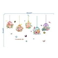 thumbnail image 3 of Colourful Flower & Bird Cage Butterfly Wall Stickers Art Decals Kids Room Decor, 3 of 8