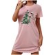 thumbnail image 5 of Camisón corto de talla grande para mujer, camisón de manga corta con estampado de pecho a la moda, camisón para mujer, 5 of 5