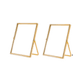 thumbnail image 1 of Gold Floating Picture Frame Set of 2, Gift Metal Glass Photo Frames, for Tabletop Display Vertically, 1 of 6