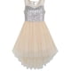 thumbnail image 1 of Vestido de Niña Beige de Tul con Lentejuelas Hi-lo Vestido de Fiesta de Boda 10 Años, 1 of 6
