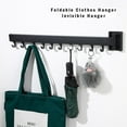 thumbnail image 4 of Wall Mounted Clothes Hanger Rack Retractable Clothes Drying Rack Space-Saver Laundry Drying Rack,Collapsible for Laundry Balcony Mudroom Bedroom, 4 of 8
