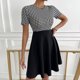 thumbnail image 5 of Moda mujer verano sexy adelgazamiento patchwork cuello redondo mini vestido Fridja  qw1284, 5 of 8