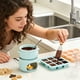 thumbnail image 4 of Ceramic Chocolate Fondue Pot Set Heatproof Melting Bowl Burners For Ice Cream Cheese Dessert Home Kitchen Includes Forks, 4 of 6