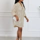 thumbnail image 4 of Mini vestido con lentejuelas para mujer: brillante, con botones, cuello en V, poliéster, para fiesta/salir por la noche, S-XXL, 4 of 8