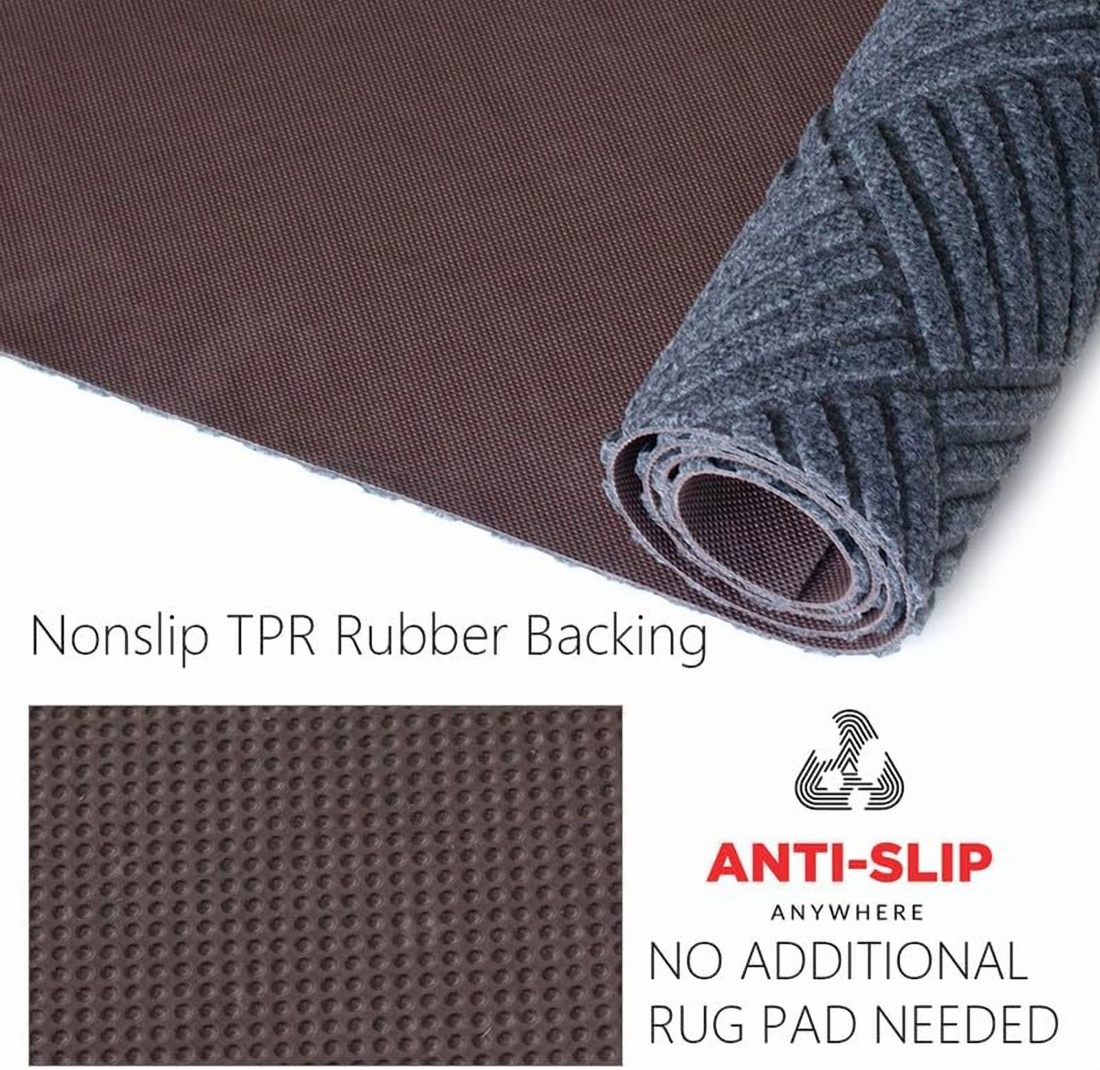 Petgrow Hallway Runner Rug 2FTX8FT,Super Skid Resistant TPR Backing Area Rug Runner, Indoor Outdoor Carpet Door Mat for Floor Entryway Kitchen Laundry Balcony Garage Corridor Stair,Grey