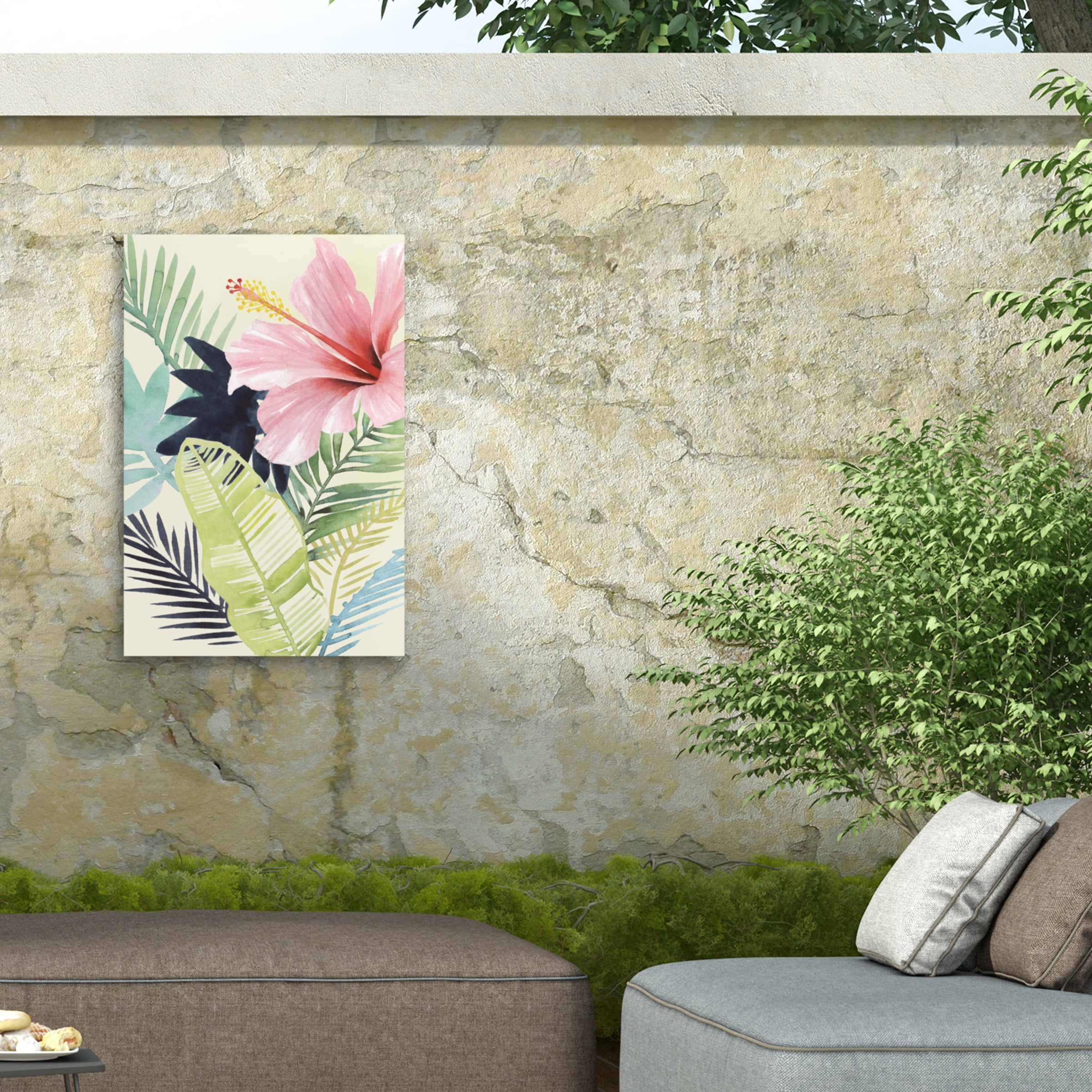 Grace Popp 'Tropical Punch I' Outdoor Canvas 47x47