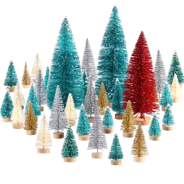 Miniárbol de Navidad artificial SATINIOR Sisal Snow, 60 unidades