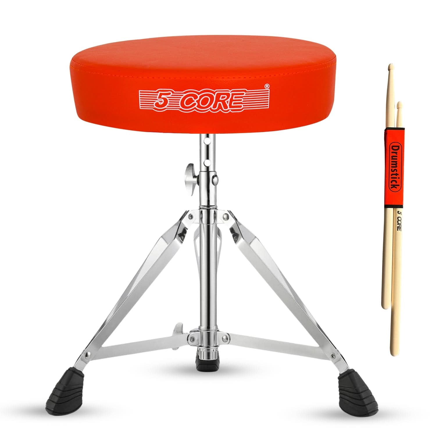 5 Core Drum Throne 3 Inch Thick Padded Comfortable Guitar Stool Double Braced Drummer Chair Height Adjustable Musician Seat For Adults And Kids Blue - DS CH BLU