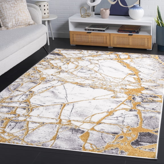 Safavieh Amelia Cooper Abstract Area Rug, Ivory/Gold, 4' x 6'