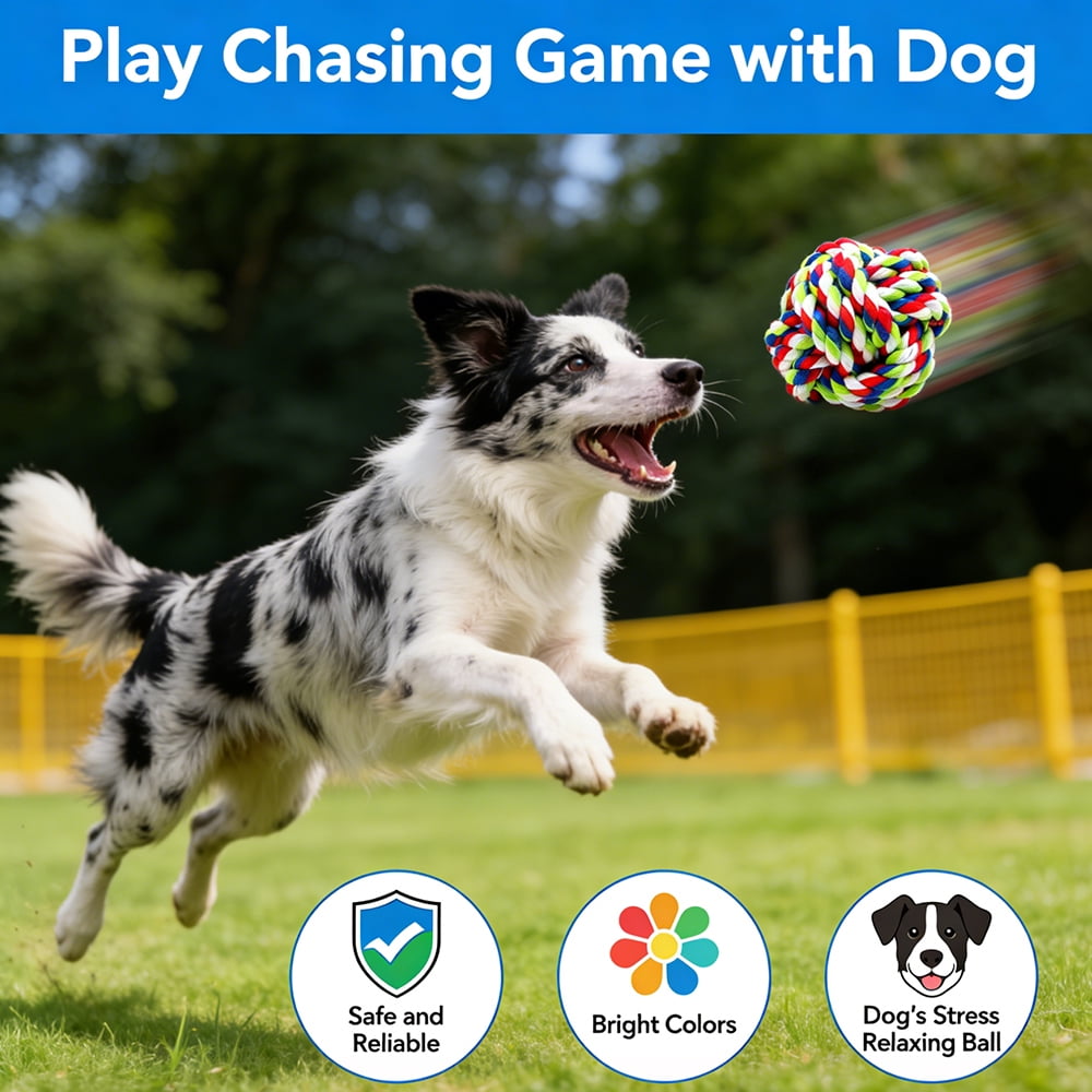 BOBHUI Dog Toys for Aggressive Chewers, Dog Balls for Large Breeds, Heavy Duty Cotton Rope Chew Toys with Tough Twisted for Medium Breeds, 10 Pack Indestructible Chew Toys