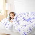 thumbnail image 3 of Manfei Ribbon Bow Tie M Personalized Initial Full Size Comforter Sets 3 Pieces for Kids Girls,Teens Vintage Purple Polka Dots Bedding Sets,Microfiber Bedroom Decor, 3 of 6