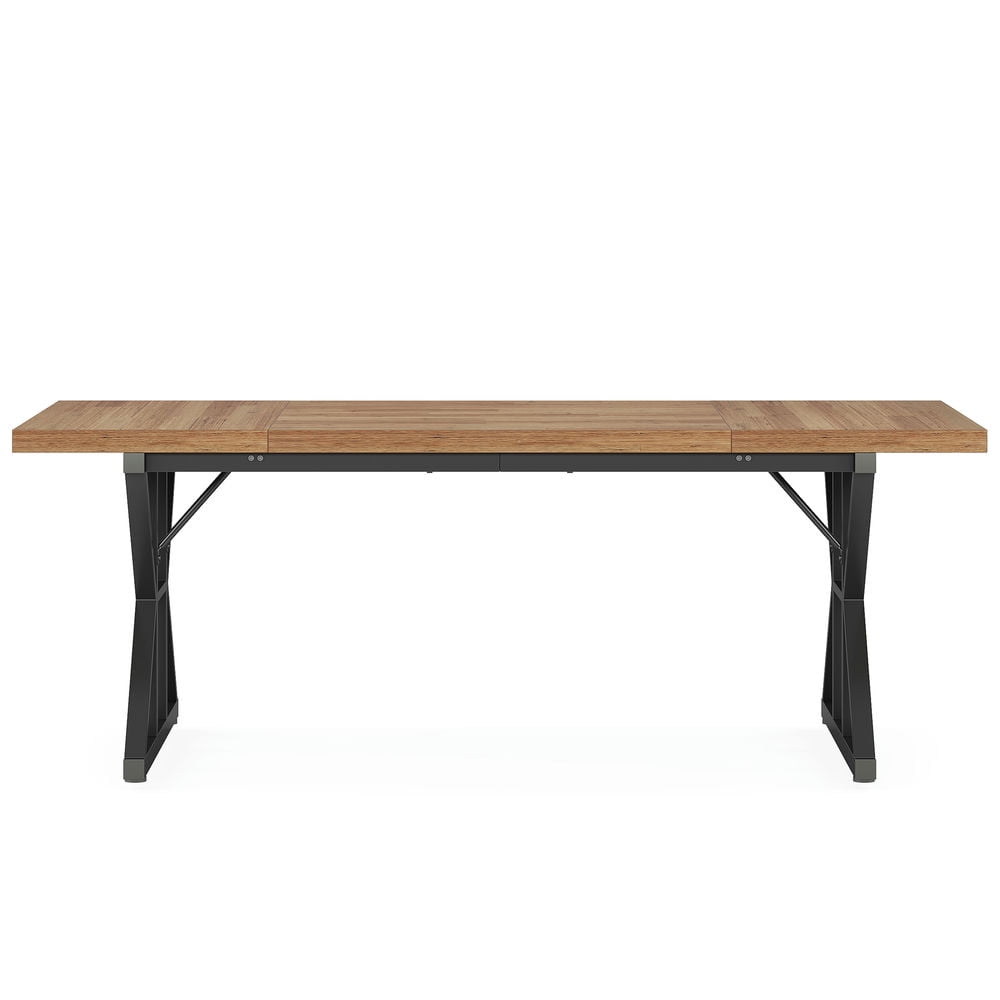 Spaco 6FT Conference Table, Rectangle Meeting Room Table Executive Desk, Desk for Indoor as Home, Office, Walnut+Black