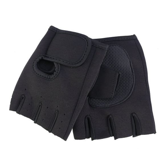 UEETEK Half Finger Mountain Bike Gloves Rubber 1 Pair Black