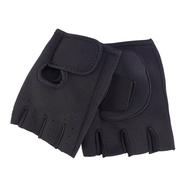 Par de guantes profesionales de ciclismo, culturismo, mancuernas, fitness, levantamiento de pesas, gimnasio, transpirables, protectores de medio dedo para adultos, talla L (negros).