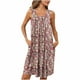 thumbnail image 2 of Camisón de mujer con estampado y bolsillos, sin mangas, plisado, cuello redondo, 2 of 7