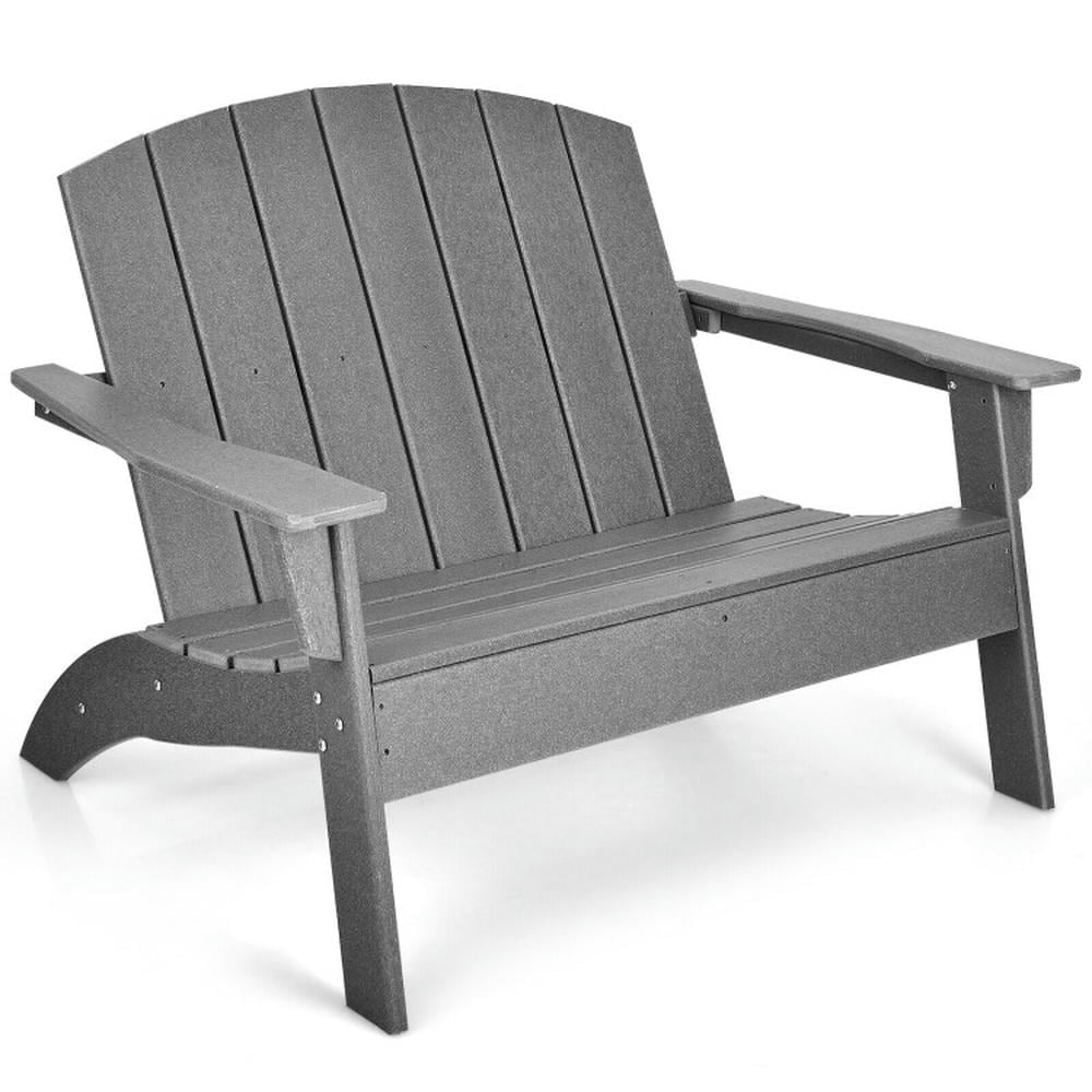 Aimee Lii HDPE Patio Adirondack Chair for Porch Garden Backyard, Outdoor Patio Furniture for Porch Balcony, Sturdy-Gray