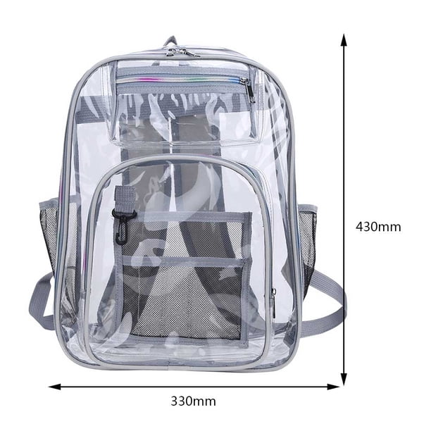 Mochila de PVC transparente de verano Mochilas escolares simples de moda para adolescentes (gris) Ndcxsfigh Para Estrenar